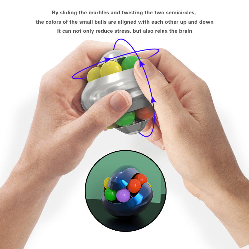 Aluminum Alloy Psychedelic Magic Ball Metal Educational Stress Relief Toy Decompression Marble Fingertip Gyro Cube Fidget Spiner