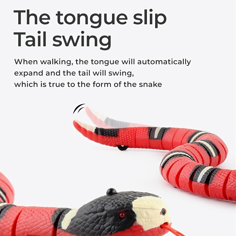 New And Strange Trickster Toy; Reptile Remote Control Rattlesnake Induction Cobra Silvery Snake Funny Toy; Education Snake Children's Toy Induction Infrared Toy