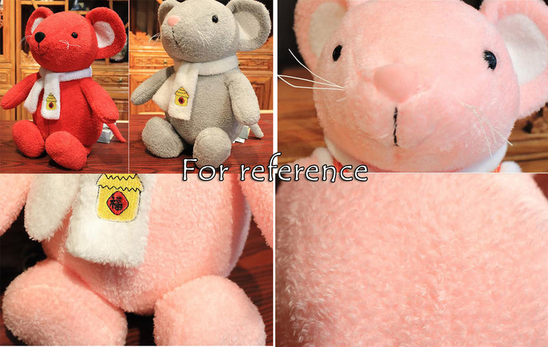 Soft Scarf Plush Rat Mouse Stuffed Animals Toy With Cute Attractive Face 46cm, Red