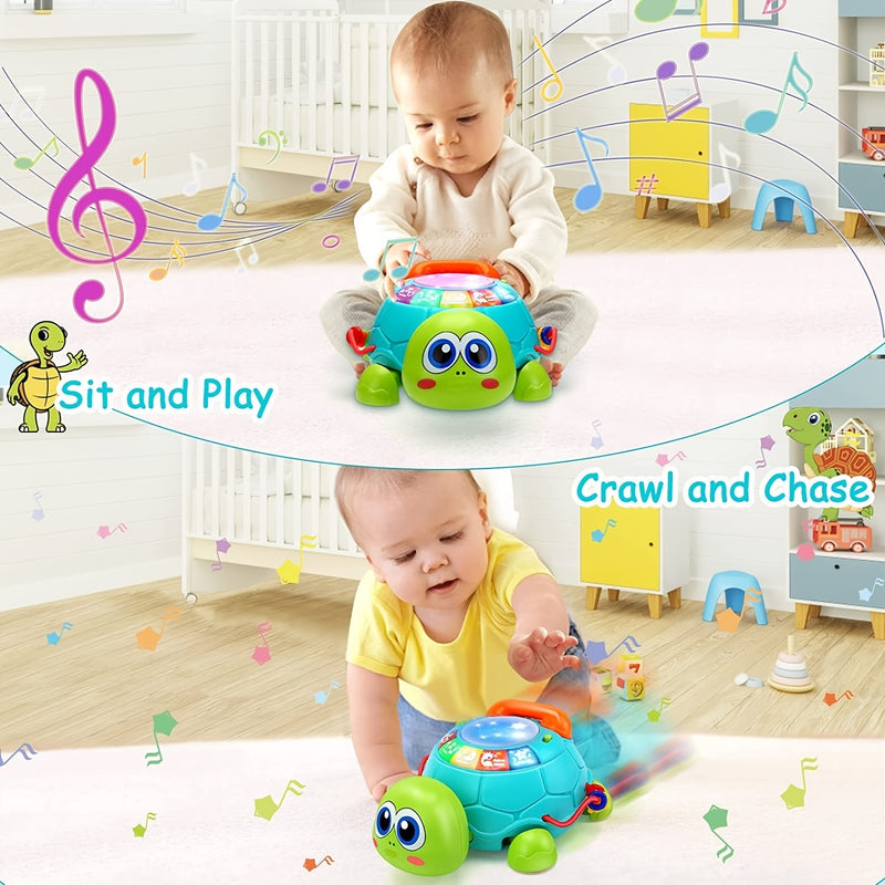 Musical Turtle Baby Toys For 6 -12 Months; Infant Light Up Music Toy For Tummy Time Development; Crawling Toy For 7 8 9 10+ Month Old; Easter Christmas For Babies 3 4 5 6 12-18 Month Boy Girl