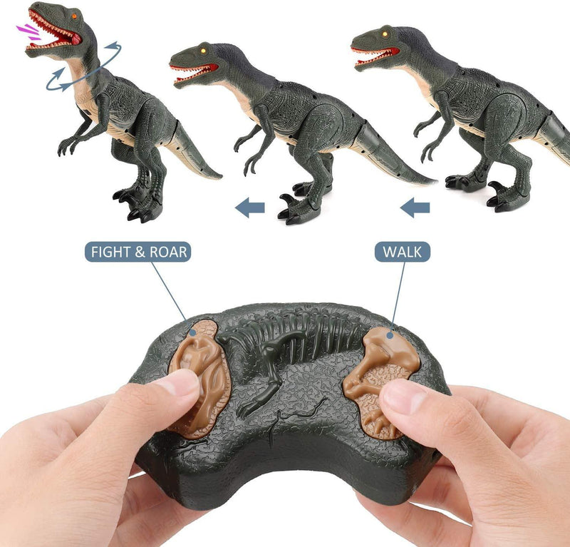 Remote Control R/C Walking Dinosaur Toy with Shaking Head; Light Up Eyes & Sounds (Velociraptor); Gift for kids Amazon Platform Banned