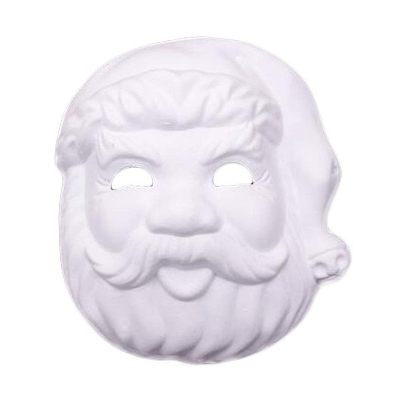 10-Packs White Blank Painting Face Mask DIY Santa Claus Paper Mask for Halloween Costumes