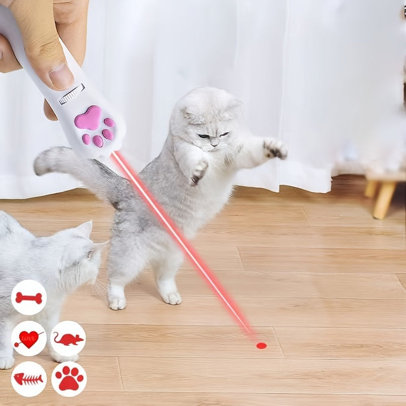 Laser Pointer Interactive Cat Chase Toy; USB Rechargeable Red Laser Light Pointer Training Tool