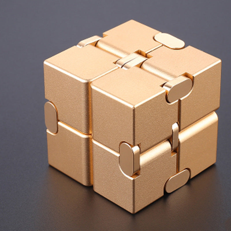 Stress Relief Toy Premium Metal Infinity Cube Portable Decompresses Relax Toys for Adults Men Women