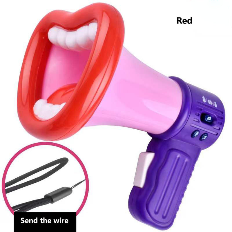 New Big Mouth Funny Megaphone Recording Toy Kid Voice Changer Horn Children Speaker Handheld Mic Vocal Toys For Kids Jokes Gifts