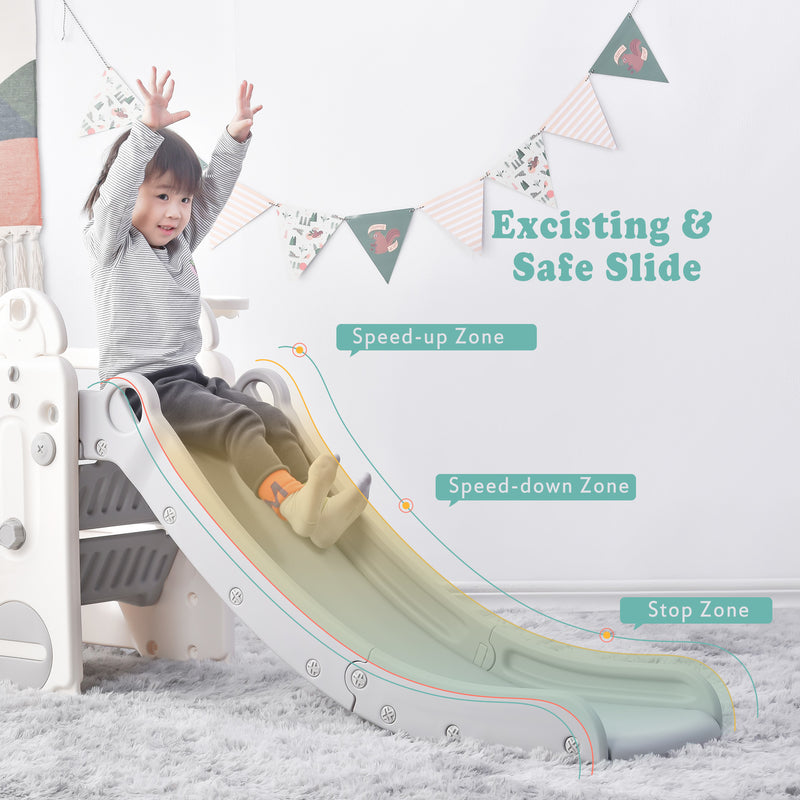 Kids Slide with Bus Play Structure Climber;  Freestanding Bus Climber with Slide for Toddlers;  Bus Climber Slide Set with Basketball Hoop