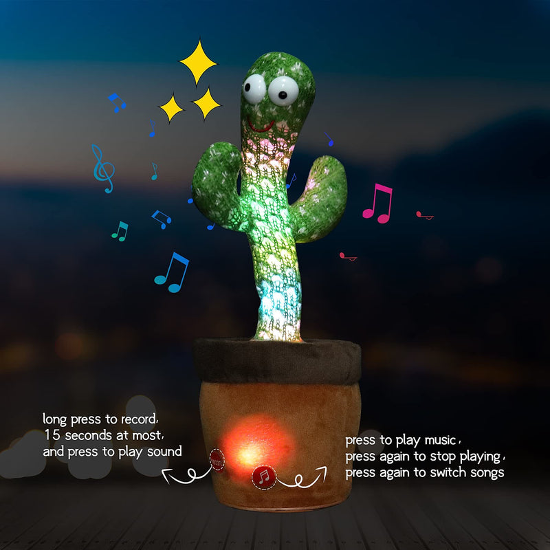 Baby Dancing Cactus Talking Cactus Toys; Wriggle Singing Cactus Repeats What You Say; Baby Boy Toys; Plush Electric Speaking Cactus ; Baby Girl 15 Second Voice Recorder Toy