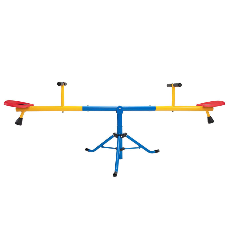 360-Degree Rotation Seesaw; Indoor Outdoor Teeter Totter; Kids Playground Equipment for Backyard