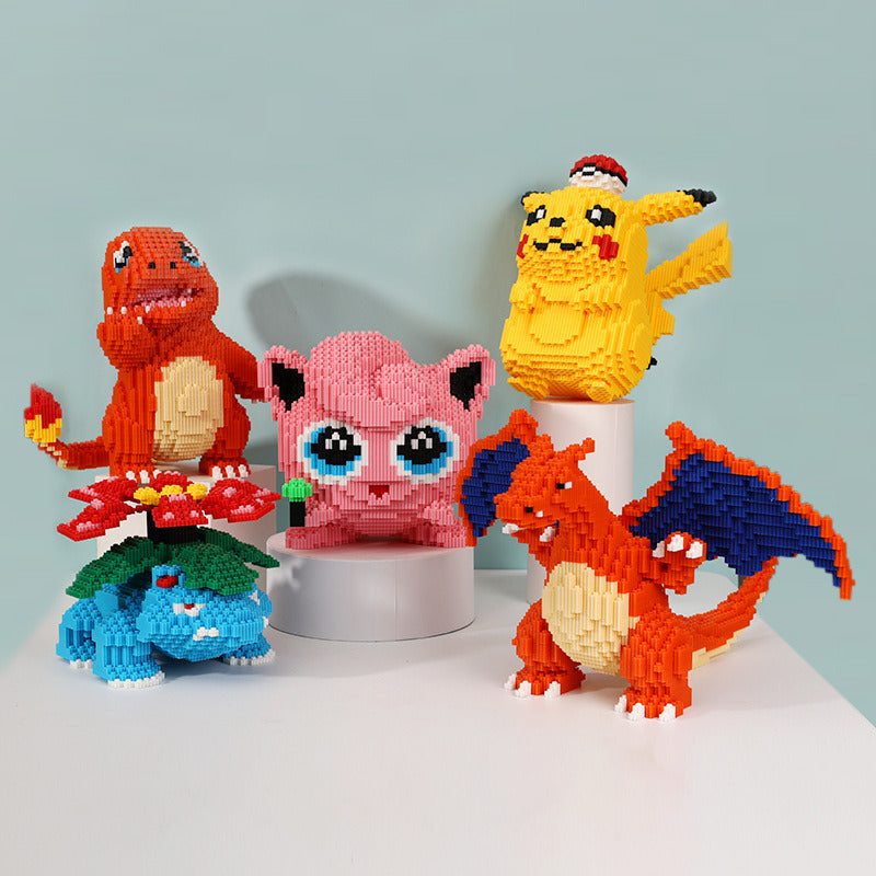 Pokemon Compatible Building Blocks Pikachu Toy Fire Dragon Fat Ding DIY Diamond Blocks And Pokemon Brick Toy Gifts