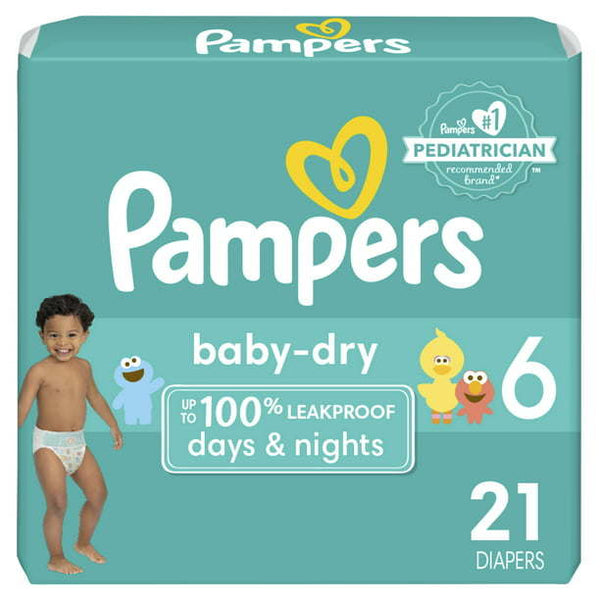 Pampers Baby-Dry Diapers Size 6, 21 Count