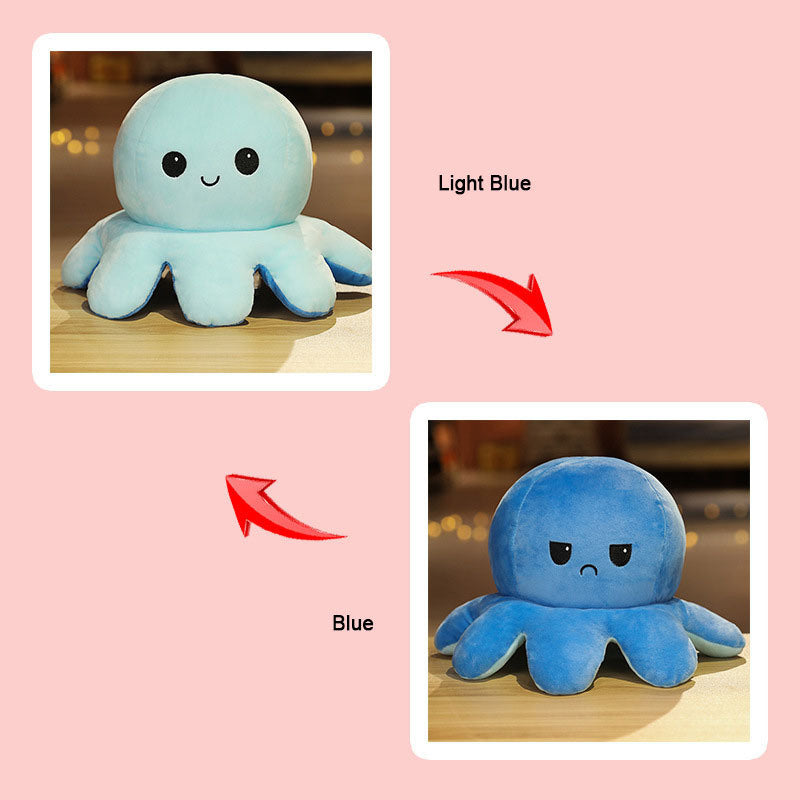 1piece Cute Flip Octopus Doll Double Face Flip Octopus Plush Toy Doll 7.48*3.93in