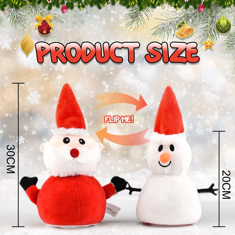 Santa Plush Snowman Plush Toy Reversible Christmas Santa Claus Double Side Stuffed Plushie Soft Doll New Year Birthday Gift for Kids RT