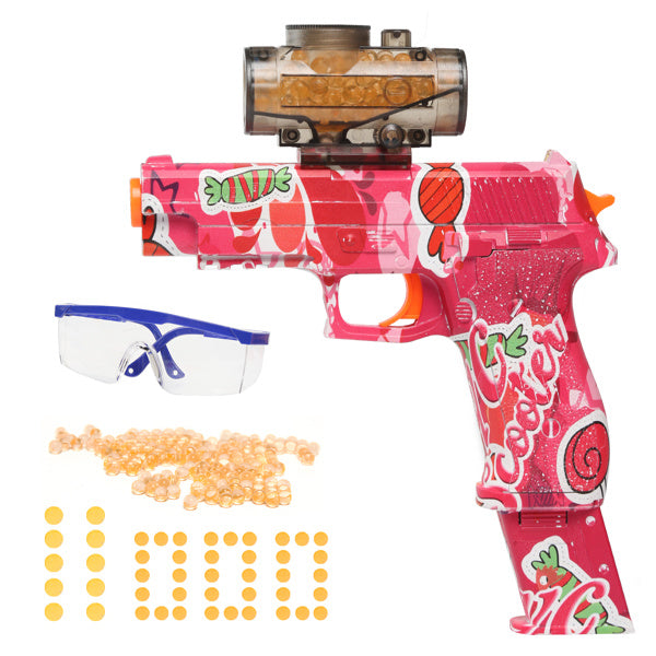 Electric Gel Ball Blaster Toy Guns; Full Auto Splatter Ball Blasters with 11000 Water Bead Rechargeable Battery Powered; Shoot Up to 65 Ft; Gel Ball Blaster for Boys & Girls