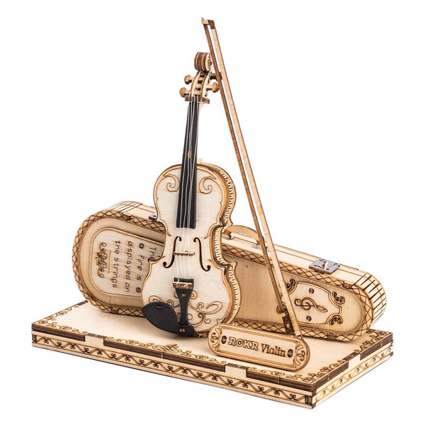 Robotime ROKR 3D Wooden Puzzle Violin Capriccio Model DIY Gifts for Boys&Girls Easy Assembly Kits MusicalBuilding Blocks TG604K