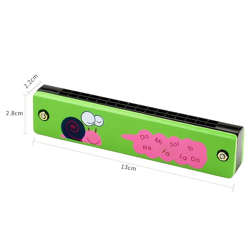 Cute Harmonica Montessori Educational Toy; Cartoon Pattern Children Wind Instrument Gift