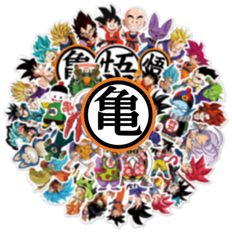 50 Japanese Anime Dragon Ball Graffiti Stickers PVC Waterproof Stickers Luggage Laptop Stickers