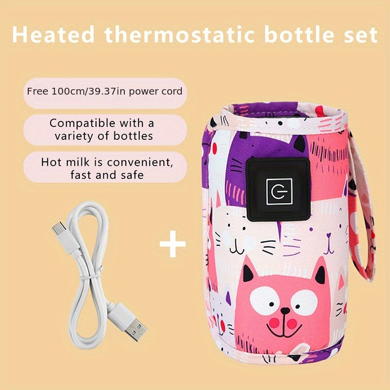 USB Milk Water Warmer; Travel Stroller Insulated Bag; Baby Nursing Bottle Heater; Newborn Infant Portable Bottle Feeding Warmer