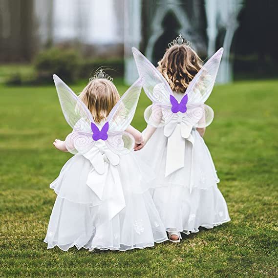 Angel wings headband fairy stick three-piece set; Fairy Wings Dress Up Sparkling Sheer Wings for Kids Girls Women