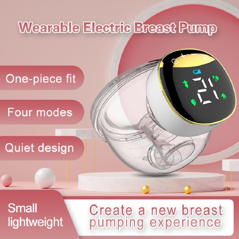 Wearable Breast Pump; Low-Noise And Painless Hands Free Electric Breast Pump With 4 Mode & 12 Levels; Painless Breastfeeding Breast Pump Can Be Worn In-Bra