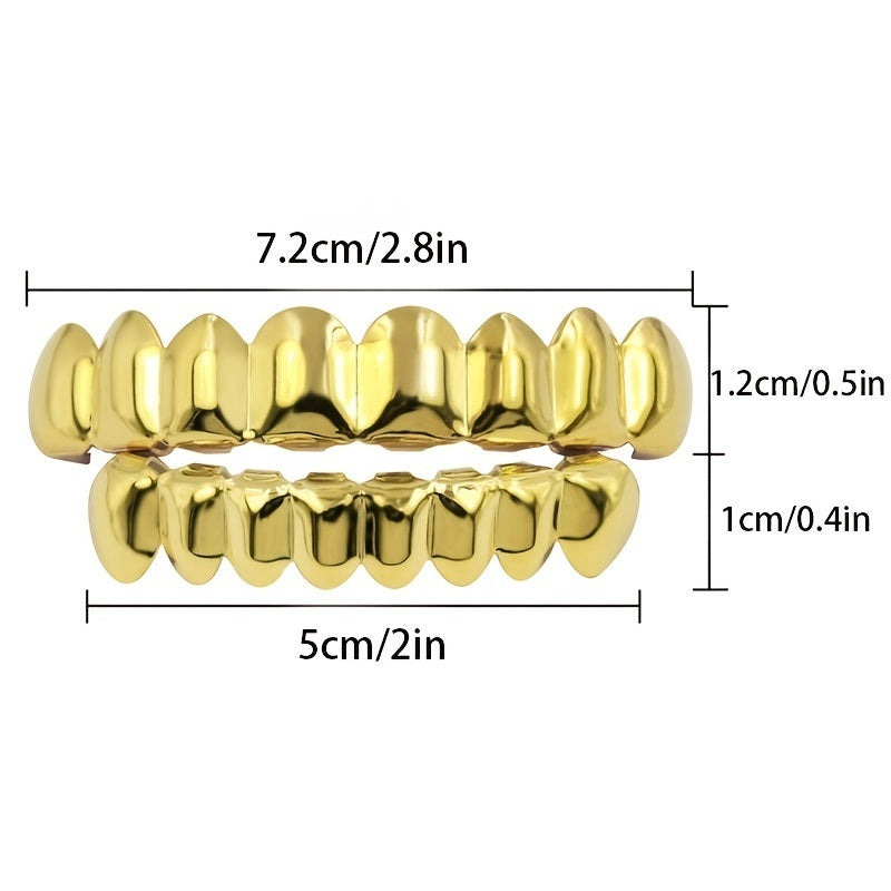 New Unisex 18K Hip Hop Teeth Grill Set; Top Bottom Mouth Teeth Grills Fashion Removable Dental Grills Jewelry ROC