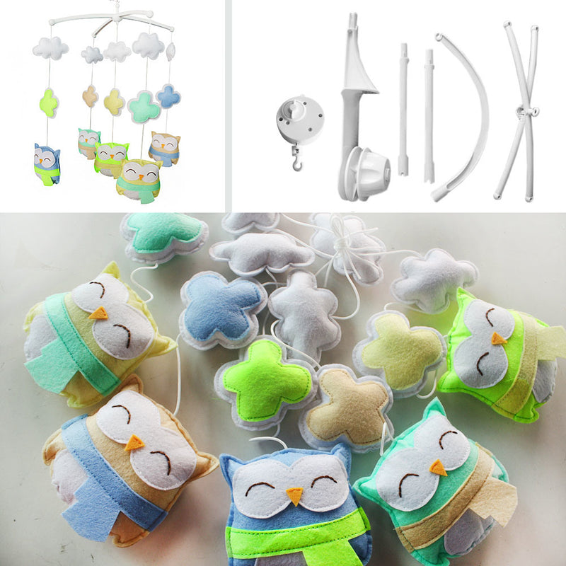 Candy Color Winter Owl Handmade Baby Musical Crib Mobile Nursery Mobile Hanging Toy for Boys Girls