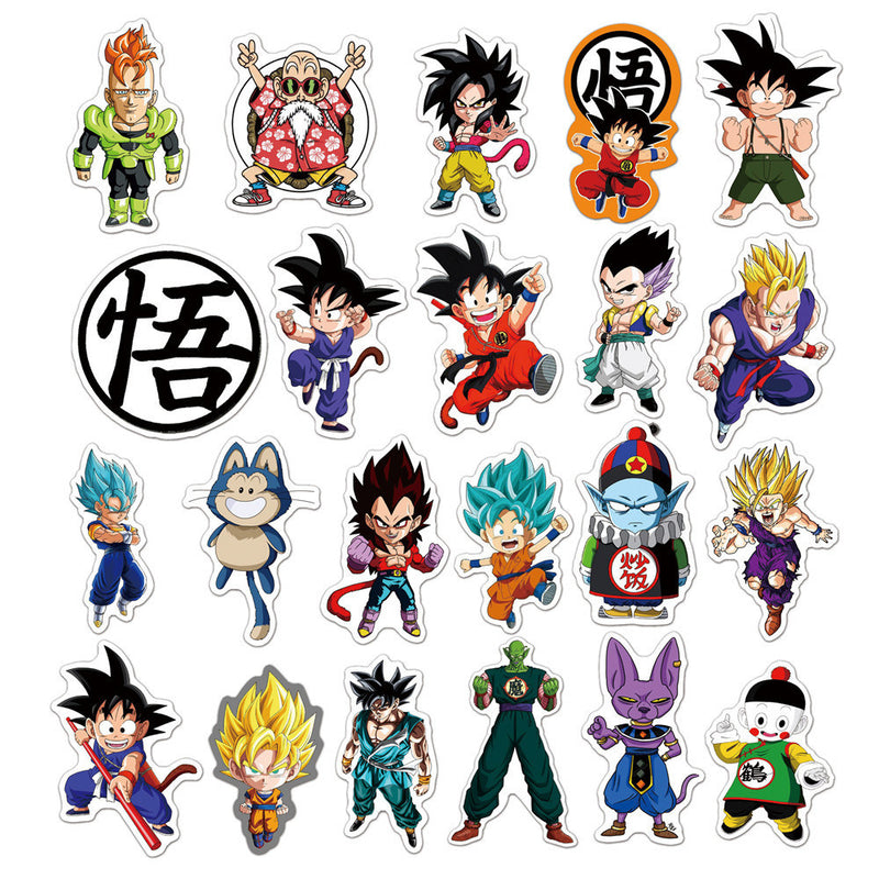 50 Japanese Anime Dragon Ball Graffiti Stickers PVC Waterproof Stickers Luggage Laptop Stickers