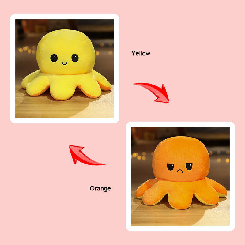 1piece Cute Flip Octopus Doll Double Face Flip Octopus Plush Toy Doll 7.48*3.93in