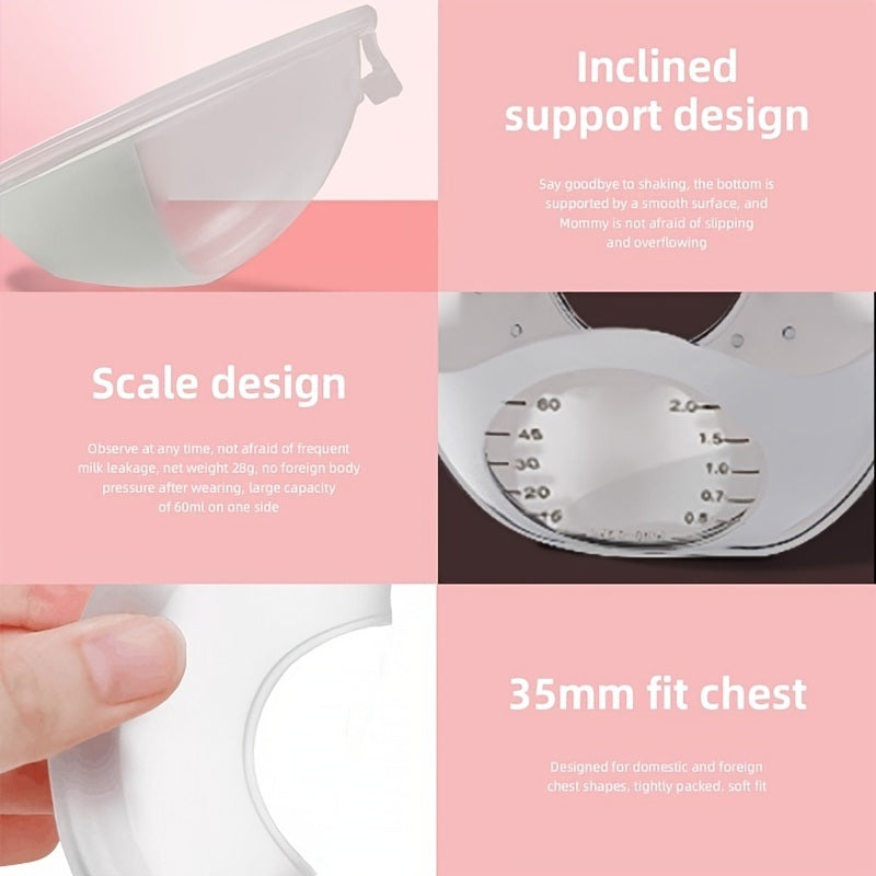 Breast Milk Collector; BPA Free Silicone Wearable Milk Saver Nursing Cup; Leak-proof Reusable Breast Milk Storage Shell