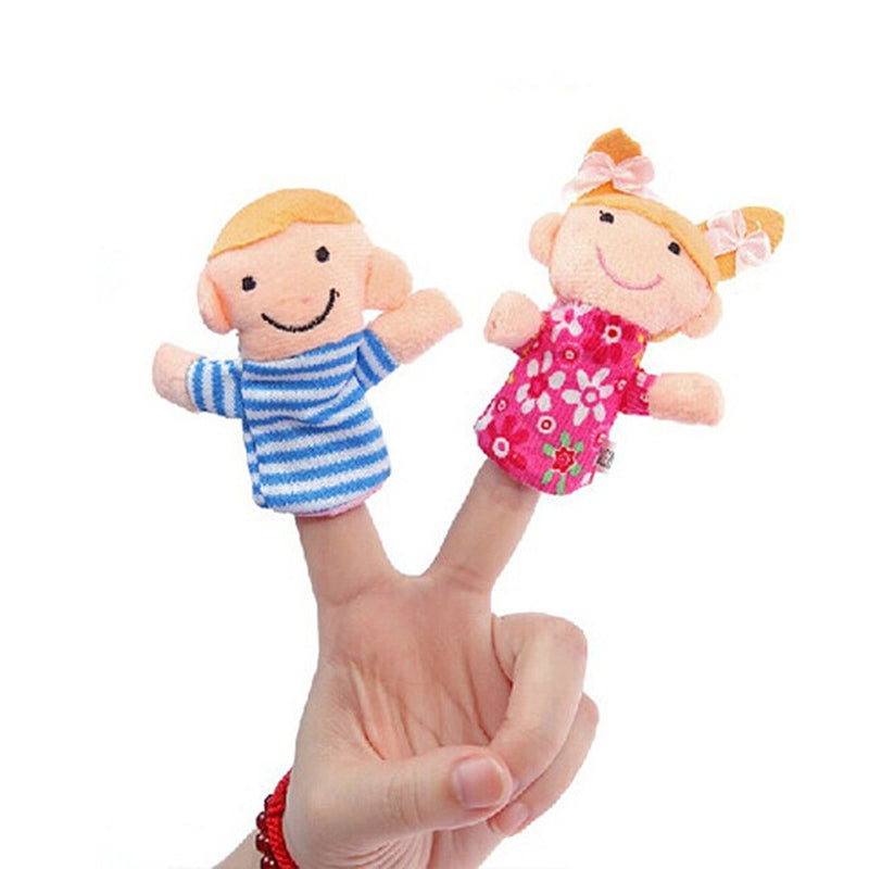 6PCS Puppets soft family finger glove hand educational bed story learning Funny girls toys boys feisty pets finger dolls kids