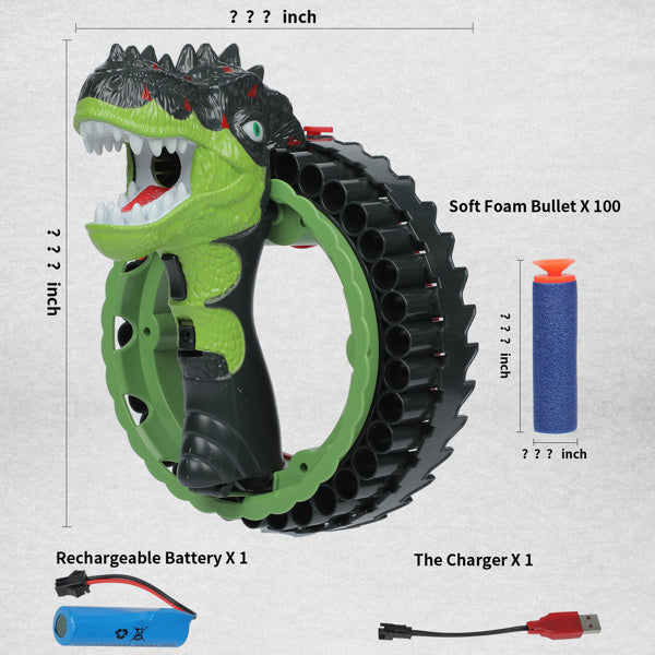 Nerf Guns Electric Toy Guns; Dinosaur Toy Gun; 34 Burst Automatic Toys Guns EVA Soft Bullet Wrist Blasting Soft Bullet Gun 40 Dart Drum Built-in Rechargeable Battery