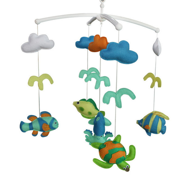 Handmade Baby Crib Mobile Kids Room Nursery Decor Baby Musical Mobile; Colorful Ocean World