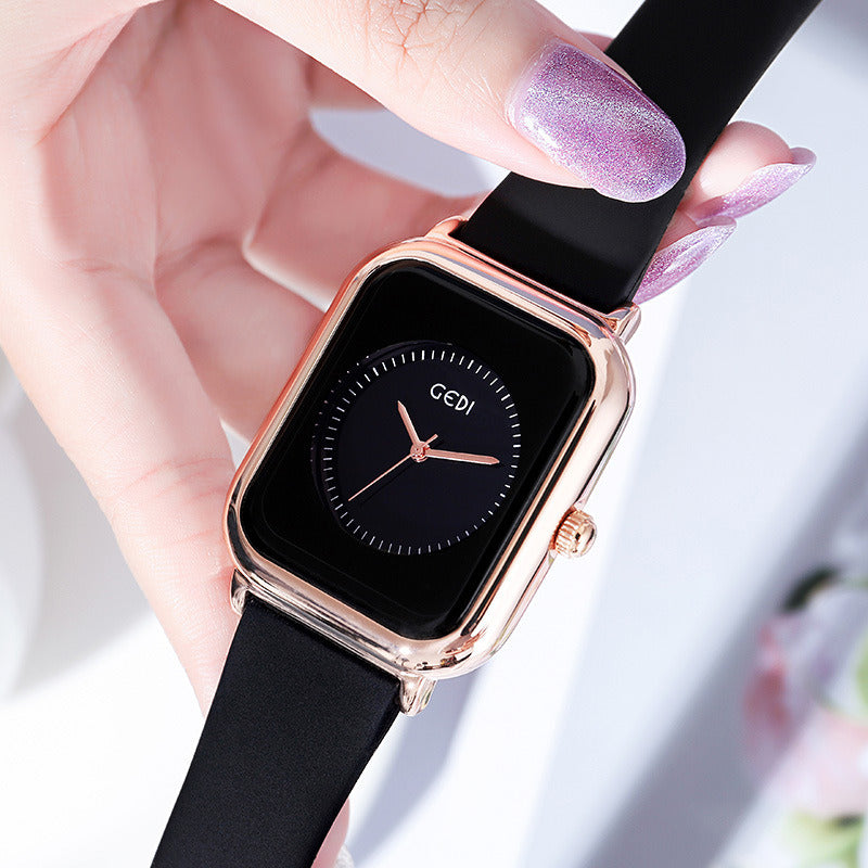 Fashion Jelly Color Simple Silicone Small Square Watch Cross border Hot Sale Student Quartz Waterproof Watch