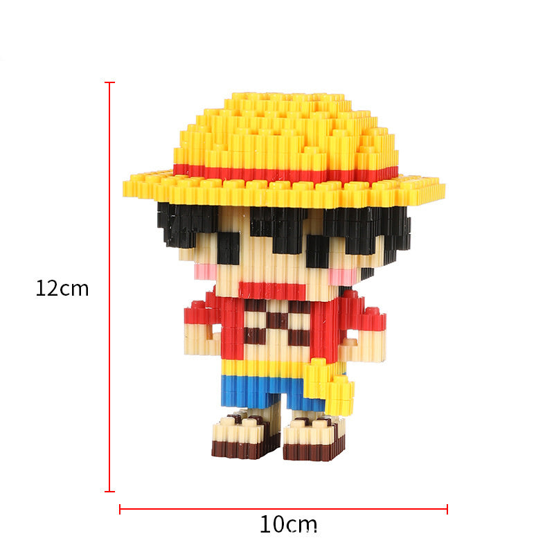 One Piece Miniature Small Particle Building Blocks Assembled Toys Creative Luffy Joe Ba Sorong Jigsaw Toys