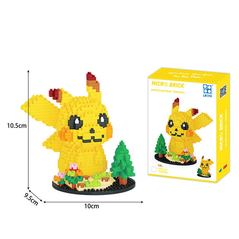 Pokemon Creative Mini Building Blocks Pikachu Pen Holder Fun Toy Building Blocks Children's Educational Jigsaw Christmas Gift