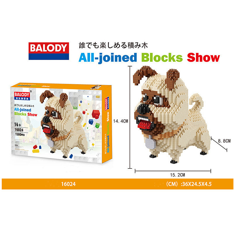 Cartoon Dog Building Blocks Mini Dachshund Poodle Doberman Model Children's Toy Gift Dog Pet Building Blocks