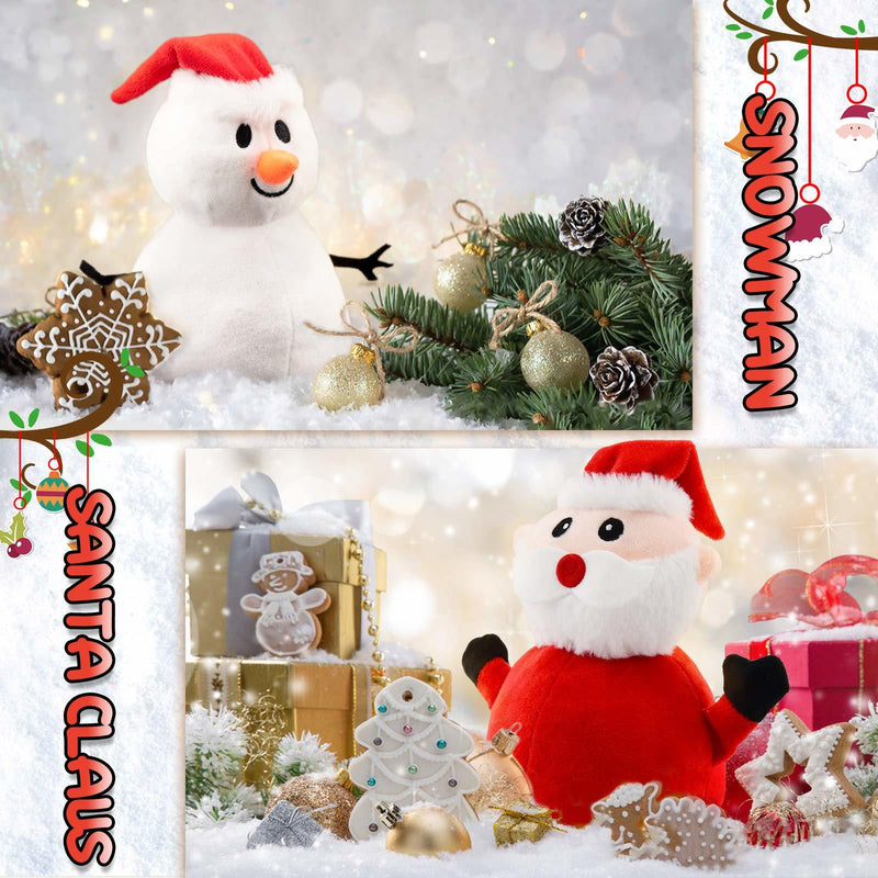 Santa Plush Snowman Plush Toy Reversible Christmas Santa Claus Double Side Stuffed Plushie Soft Doll New Year Birthday Gift for Kids RT