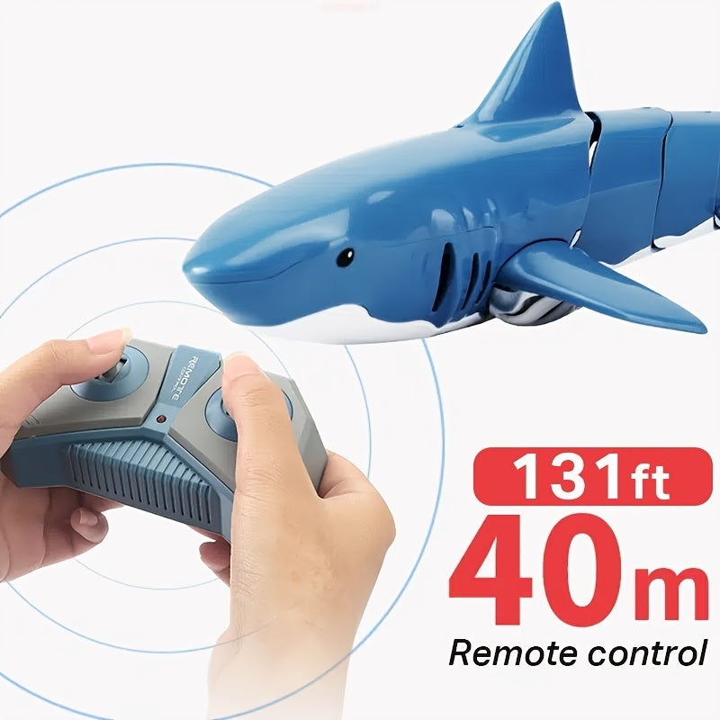 2.4G Rechargeable RC Boat Shark Toys For 4-14 Years Old; Boy Swimming Pool Bathroom Cool Toys Gift