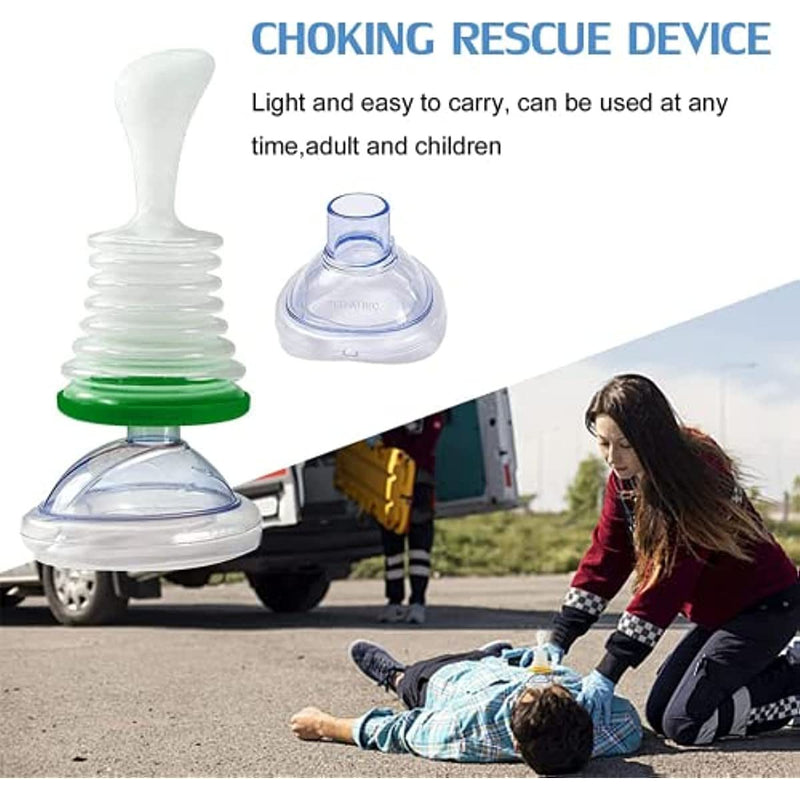 2 Set Choking Emergency Device Rescue Device; Portable Choking First Aid Choking Device First Aid Kit CPR Training Facial Cover Shield for Children and Adults First Aid Choking Device