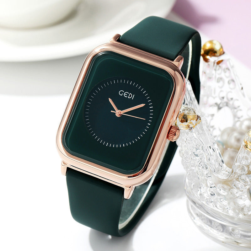 Fashion Jelly Color Simple Silicone Small Square Watch Cross border Hot Sale Student Quartz Waterproof Watch