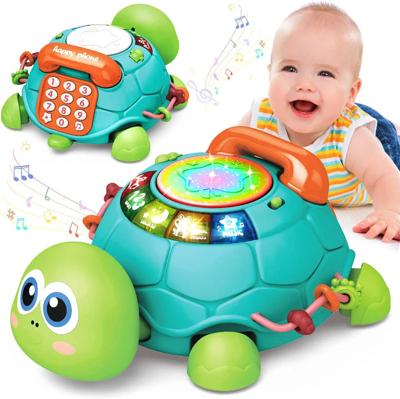 Baby Toys 6 to 12 Months;  Musical Turtle Crawling Baby Toys for 12-18 Months;  Early Learning Educational Toy with Light & Sound;  Birthday Toy for Infant Toddler Boy Girl 1-2 Year Old