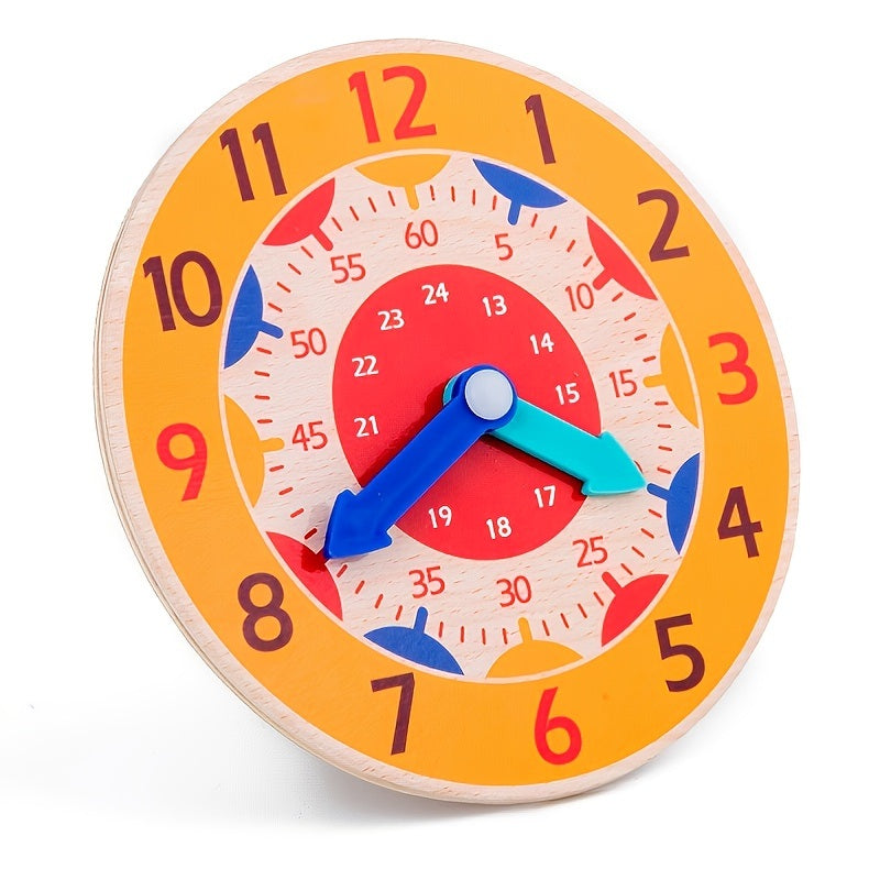 Primary School Clock Model; Children's Clock Math Teaching Aids; First Grade Students Cognitive Time Hour Toy