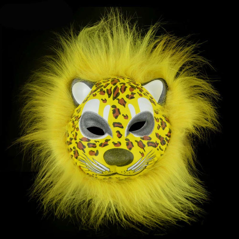 Funny Yellow Leopard Mask Pretend Play Plastic Halloween Party Novelty Face Mask