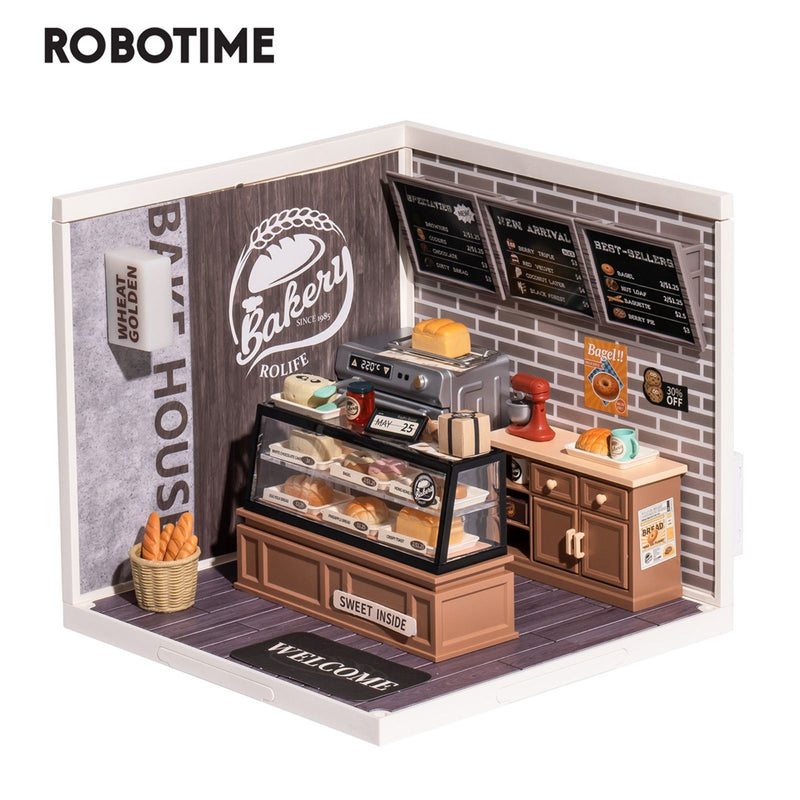 Robotime Rolife Super Creator Double Joy Bubble Tea Plastic 3D Puzzle DIY Miniature House Kit