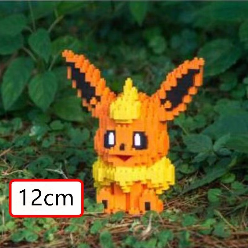 Micro-Particle Building Bblocks Elf Pokémon Eevee Family Doll Mmini Assembled Building Blocks Toys Parent-child Teaching Game