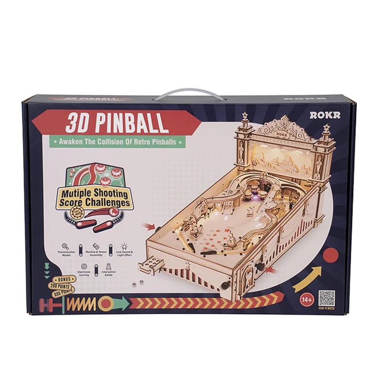 Robotime ROKR Pinball Machine 3D Wooden Puzzle Amusing Table Game EG01