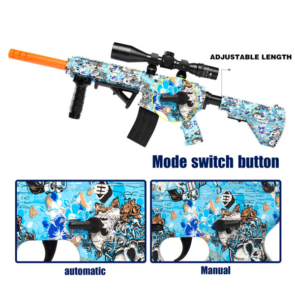 Splatter Ball Gun Gel Ball Blaster; NO for Nerf Guns EVA Bullet; Electric M416 with 11000 Non-Toxic; Eco-Friendly; Biodegradable Gellets; Outdoor Yard Activities Shooting Game(HKM416)