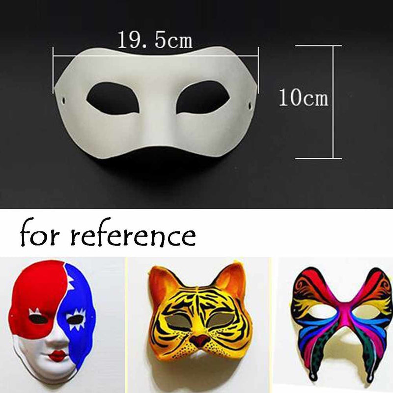 10-Packs White Blank Painting Eye Mask DIY Paper Mask for Halloween Costumes