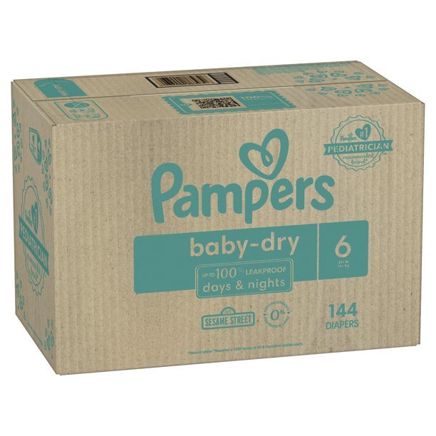 Pampers Baby-Dry Diapers Size 6, 144 Count