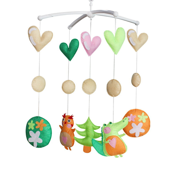 Baby Crib Mobile Happy Forest Crocodile Trees Handmade Musical Mobile Baby Shower Gift Nursery Decor