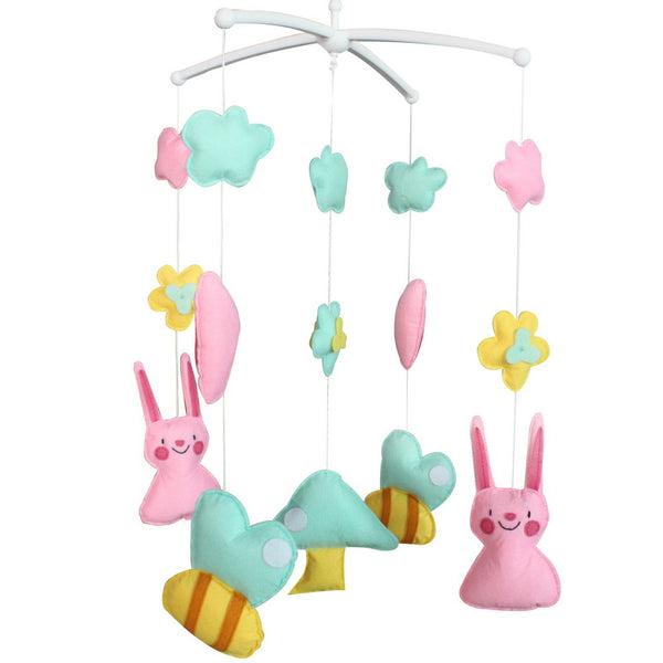 Handmade Baby Crib Mobile Baby Shower Gift Boys Girls Nursery Room Decor; Cute Rabbit and Bees